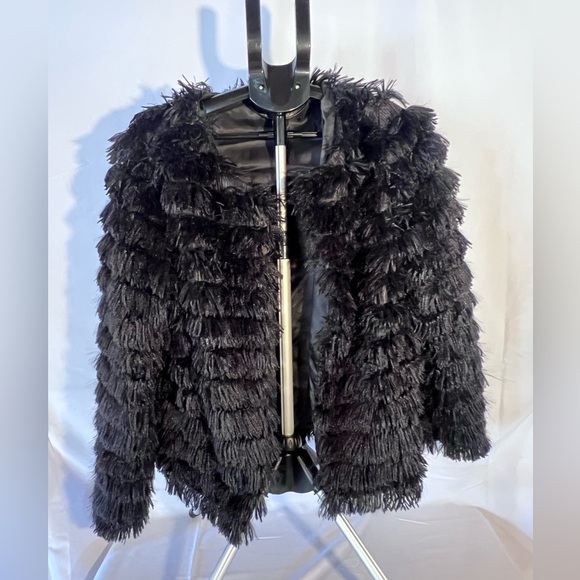 Women's Black Faux Fur Jacket - Picture 2 of 4